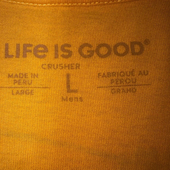 5/$25 Life Is Good Crusher T-shirt Weed Whacker L Golden Golf Short Sleeves - Picture 2 of 9